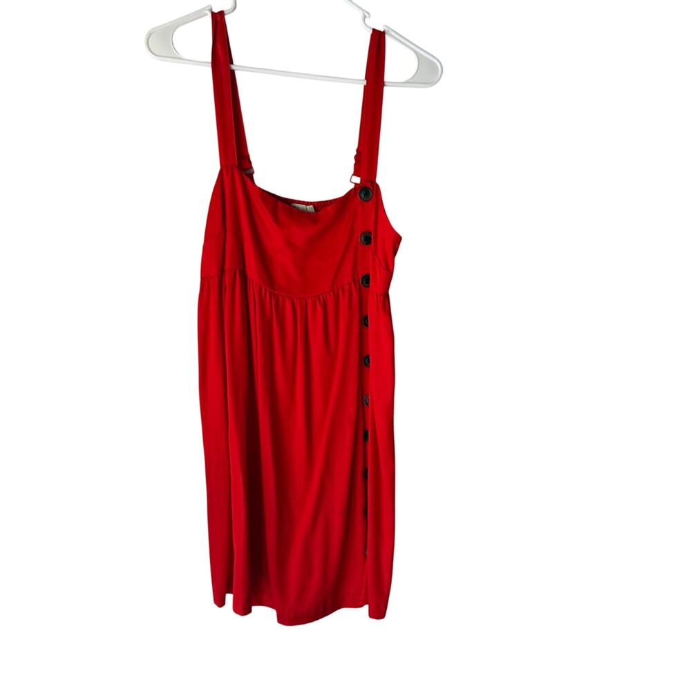 Urban Outfitters Red Sundress Size M Button Front Sleeveless Midi 100% Lyocell‎